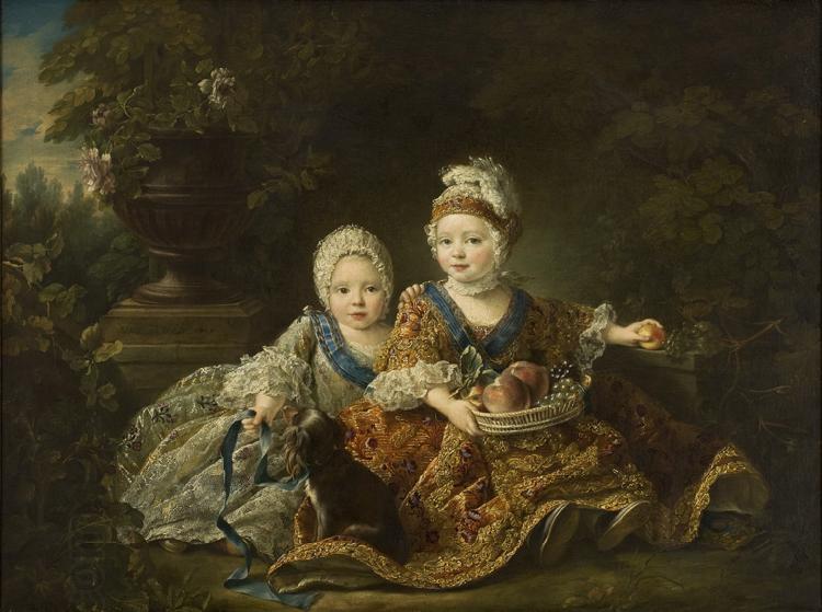 Francois-Hubert Drouais The Duke of Berry and the Count of Provence at the Time of Their Childhood oil painting picture